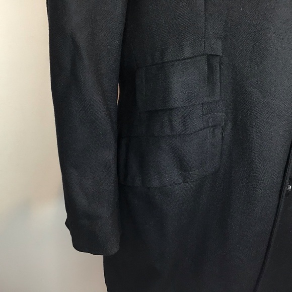 Eagle Clothes Black Wool Four Button MidLength Vintage Notch Collar Overcoat 44 - Picture 5 of 15
